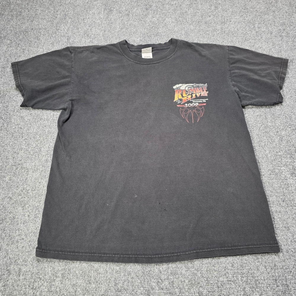 Rumble on the River 2009 Shirt Mens Large Black Anvil Motorcycle Event Rally - Picture 2 of 7